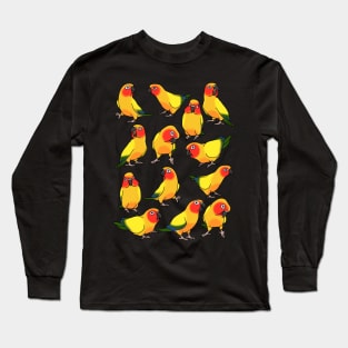 sun conure doodle pattern Long Sleeve T-Shirt